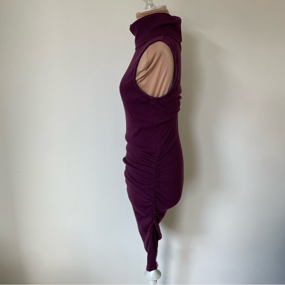 Michael Stars Macy Sleeveless Stretch Cotton Blend Turtleneck Body-Con Dress S - Picture 4 of 10